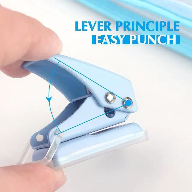 Alt view image 3 of 7 - 3 PCS Single Hole Puncher, Mini Hole Punch with 6 Sheet Capacity, for ID Cards, Chipboard, Art Project, Crafts Easy Punching