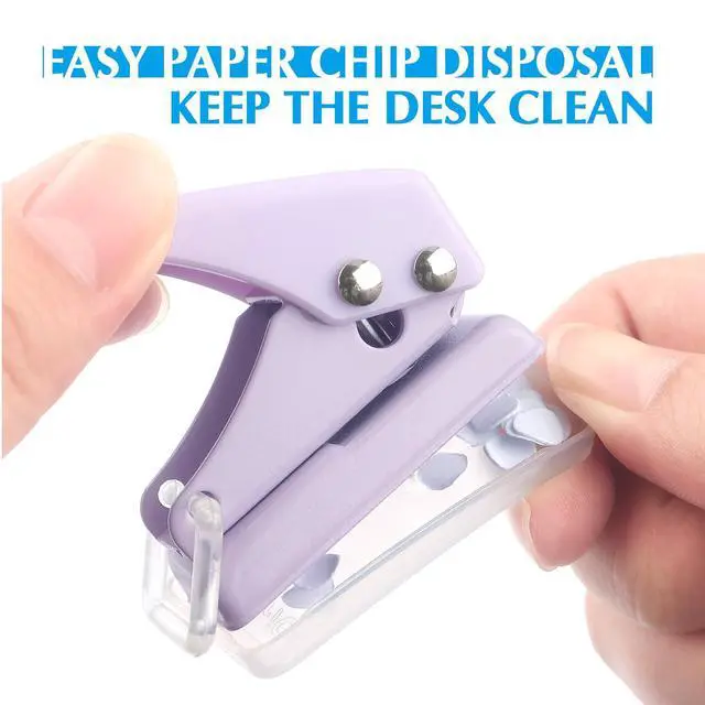 Alt view image 5 of 7 - 3 PCS Single Hole Puncher, Mini Hole Punch with 6 Sheet Capacity, for ID Cards, Chipboard, Art Project, Crafts Easy Punching
