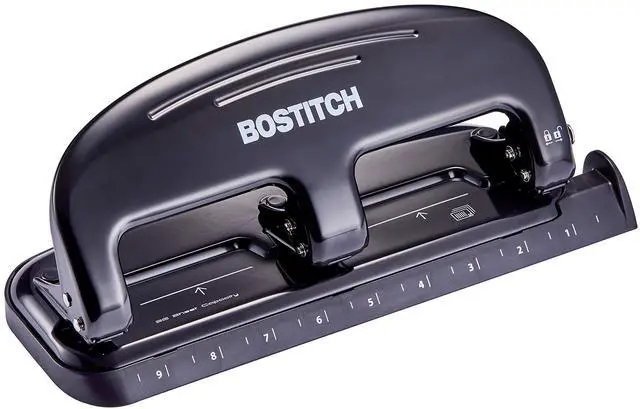 Main image of Office EZ Squeeze 20 Sheet Standard 3 Hole Punch, Metal Construction, Silver/Black (HP20)