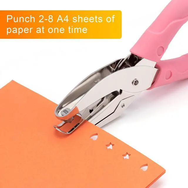 Alt view image 5 of 7 - 2 Pack Handheld Hole Paper Punch Kit,Single Hole Punch, Heart and Star Hole Punch