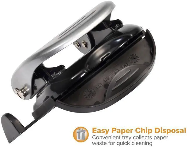Alt view image 5 of 7 - Office EZ Squeeze Reduced Effort 2-Hole Punch, 2 Sheets, Locking Handle, Silver (231)