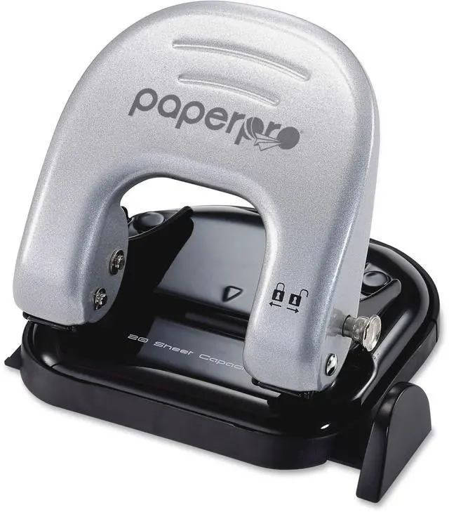 Alt view image 6 of 7 - Office EZ Squeeze Reduced Effort 2-Hole Punch, 2 Sheets, Locking Handle, Silver (231)