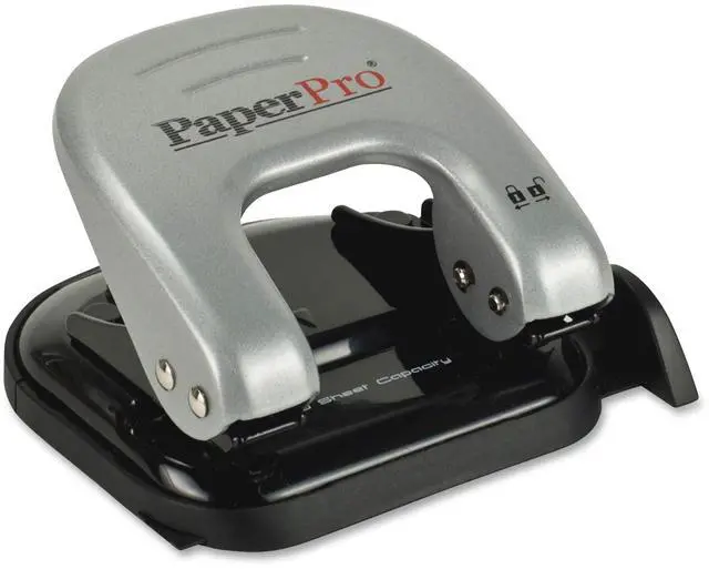 Alt view image 7 of 7 - Office EZ Squeeze Reduced Effort 2-Hole Punch, 2 Sheets, Locking Handle, Silver (231)