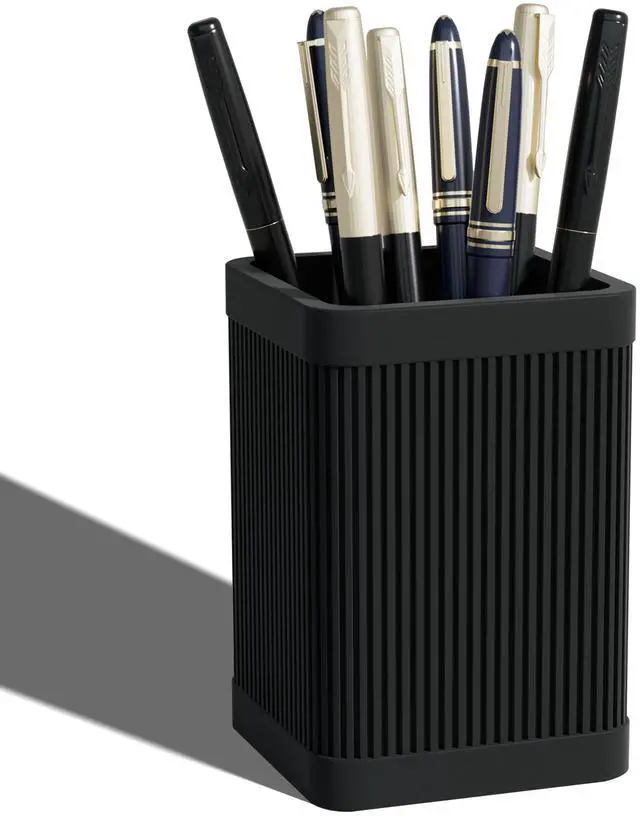 Main image of Aesthetic Pen Holder For Desk, Modern Silicone Pencil Holder, Stylish Office Desk Decor, Made of 5 mm Thickened Premium Silicone, Office Desk Organizer And Accessories (Black)