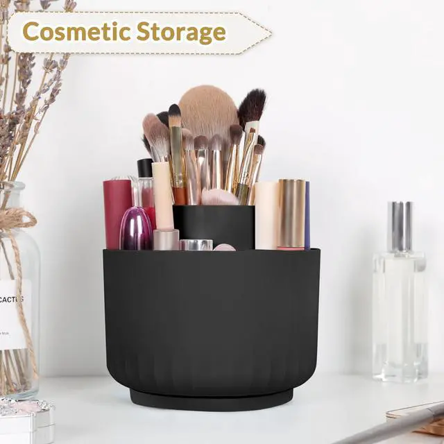 Alt view image 6 of 7 - 360 Degree Rotating Pencil Pen Holder for Desk, Dual-Purpose Desk Organizer, Rotating Pencil Cup with 5 Slots, Office Supplies, Desk Decor for Office, School, Home