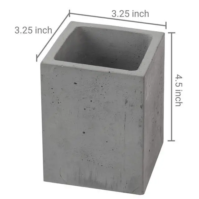 Alt view image 2 of 7 - Pen Holder Pencil Holder For Desk,Pen Cup Holder For Desk,Concrete Desktop Pencil Cup,Modern Gray-Tone,Set of 3