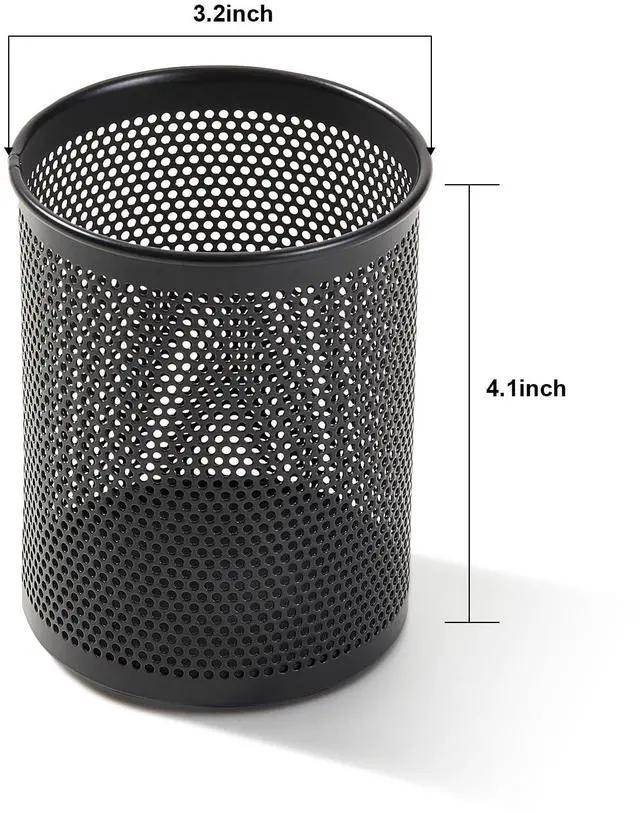 Alt view image 3 of 7 - Pen Holder Desk Organizer, Wire Mesh Pencil Cup with Foam Pad and Non-Slip Bottom Office Supplies Desk Accessories for Home Office School, 1 Pack