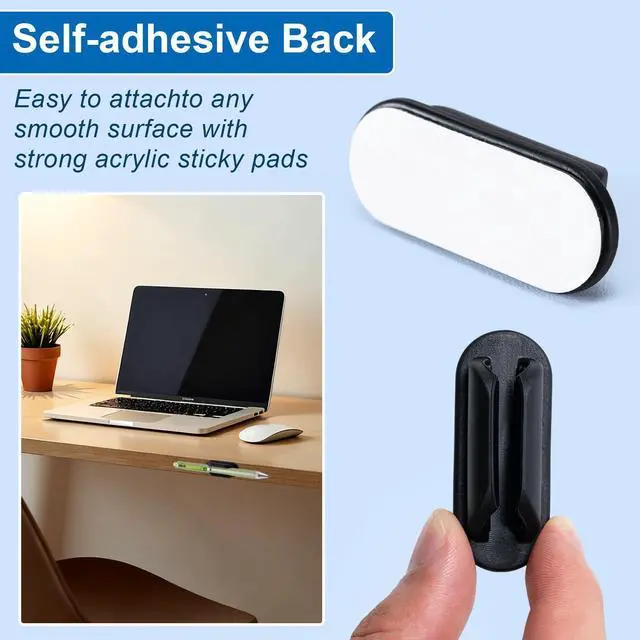 Alt view image 4 of 7 - 10 Pack Adhesive Pencil Holders for Desk,Silicone Flexible Pen Holder for Wall, Office, School,Home,Classroom Must Haves,Teacher Supplies Accessories,Desk Organizer,Art Supply,Small Gift (10, Black)
