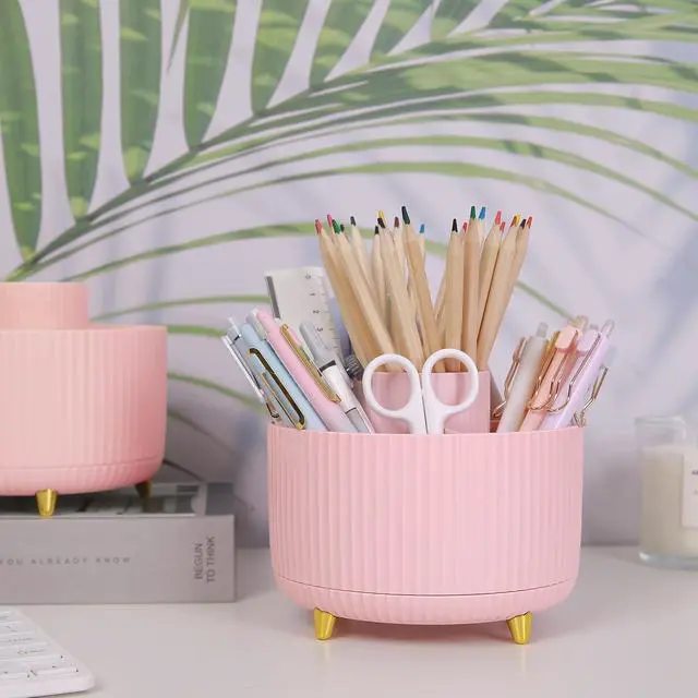 Alt view image 2 of 7 - 360 Rotating Multipurpose Organizer - Cute Rotating Pen Holder with 5 Slots for Art Supplies, Office, School, Home