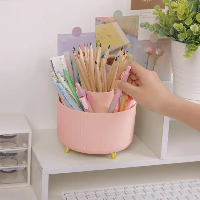 Alt view image 4 of 7 - 360 Rotating Multipurpose Organizer - Cute Rotating Pen Holder with 5 Slots for Art Supplies, Office, School, Home