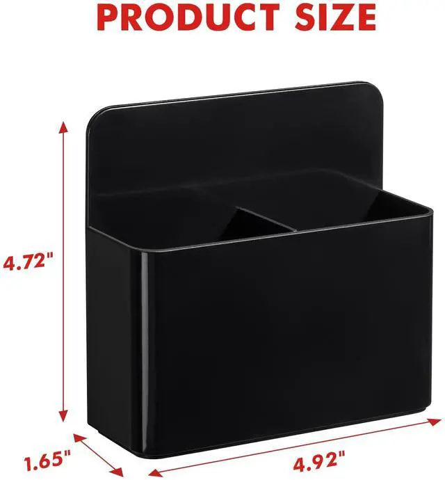 Alt view image 7 of 7 - 2 Pack Plastic Magnetic Pen Holder for Refrigerator, Dry Erase Marker Holder for WhiteboardMagnet School Locker Organizer Accessories, Pencil Cup, Pen Caddy, Classroom Organization(Black)