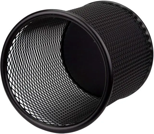 Alt view image 7 of 7 - 12 Pack Metal Pen Holder Wire Mesh Pen Cup Pencil Holder Pencil Cup for Desk Office Pen Organizer, Black