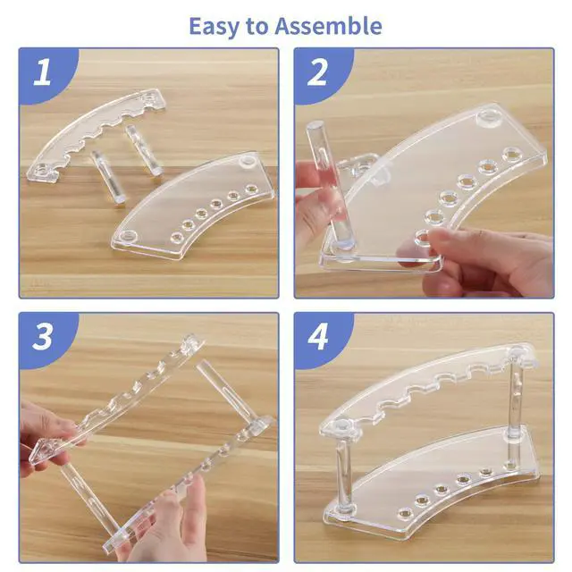 Alt view image 4 of 6 - 6 Pcs Pen Display Stand, 6 Slots Plastic Pen Holder, Clear Pen Display Rack for Craft Shows