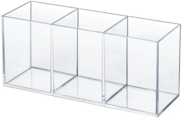 Main image of Clear Acrylic Silverware & Pen Organizer Caddy, Transparent Plastic Silverware Holder, Perfect for Office, Bedroom, and Bathroom Storage