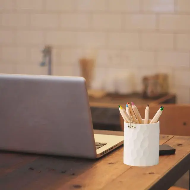 Alt view image 4 of 6 - Pen Holder,Nordic Style Silicone Waterproof Pencil Holder for Desk Simple&Modern Minimalist Makeup Organizer Multifunctional Office Supplies for Home,Kids and School(Beige)