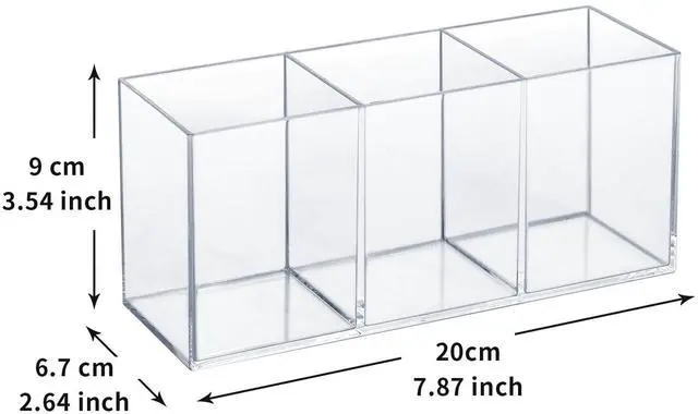 Alt view image 2 of 7 - Clear Acrylic Silverware & Pen Organizer Caddy, Transparent Plastic Silverware Holder, Perfect for Office, Bedroom, and Bathroom Storage