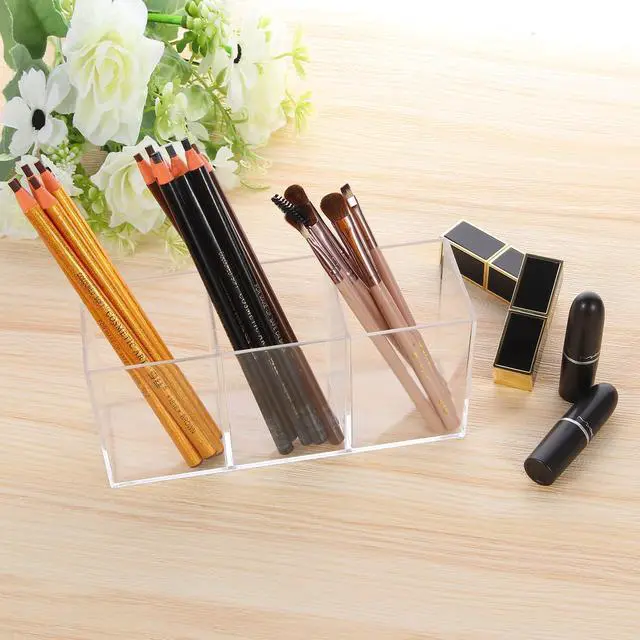Alt view image 7 of 7 - Clear Acrylic Silverware & Pen Organizer Caddy, Transparent Plastic Silverware Holder, Perfect for Office, Bedroom, and Bathroom Storage
