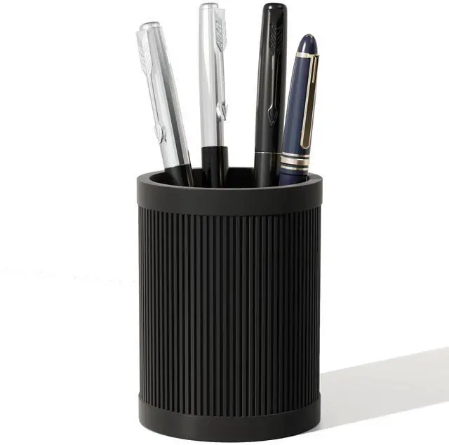 Main image of Aesthetic Pen Holder For Desk, Modern Silicone Pencil Holder, Stylish Office Desk Decor, Made of 5 mm Thickened Premium Silicone, Office Desk Organizer And Accessories (Black)