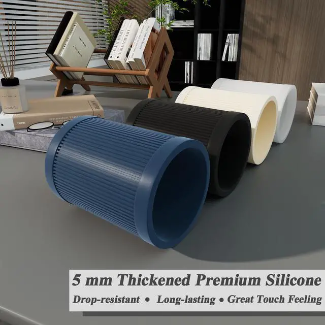 Alt view image 4 of 7 - Aesthetic Pen Holder For Desk, Modern Silicone Pencil Holder, Stylish Office Desk Decor, Made of 5 mm Thickened Premium Silicone, Office Desk Organizer And Accessories (Black)