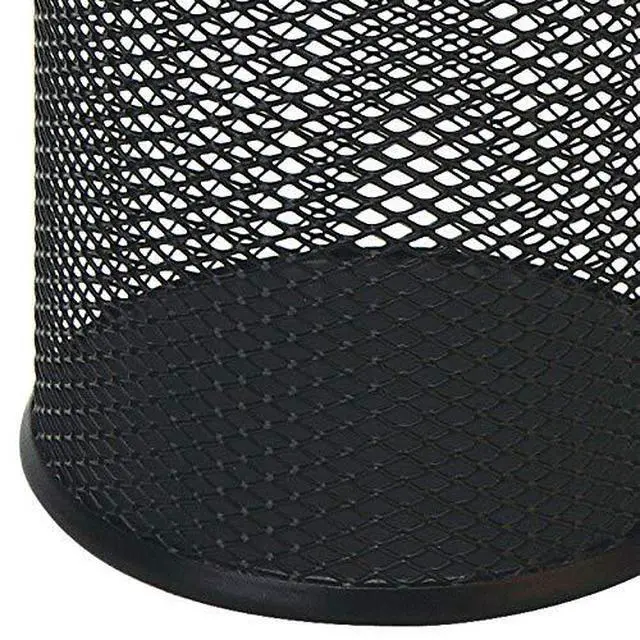 Alt view image 4 of 6 - Black Pen Holder Cup for Desk, Pencil Cup Holder, Black Wire Mesh Pen Cup for Desk Office Pen Organizer