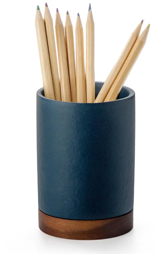 Main image of Pen Holder for Desk, Ceramic Pencil Organizer & Makeup Brush Holder, Office Decor and Desk AccessoriesPerfect Office Organization,Teacher Supplies(Royal Blue, Set / 1)