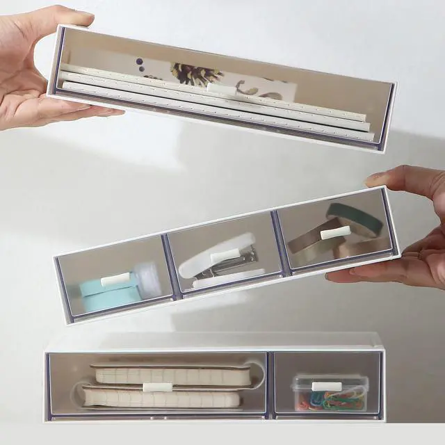 Alt view image 5 of 7 - Desk Organizer with 6 Drawers, Makeup Organizer, Plastic Cosmetic Organizer, Bathroom Organization Boxes, Desktop Storage Box(White)