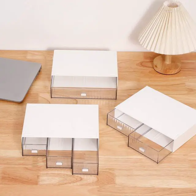 Alt view image 2 of 6 - Desk Organizer Stackable Storage with 6 Drawers Stackable Drawers for Desk Storage, Makeup Storage Accessories, Desktop Accessories with Drawers, White