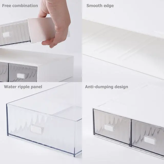 Alt view image 3 of 6 - Desk Organizer Stackable Storage with 6 Drawers Stackable Drawers for Desk Storage, Makeup Storage Accessories, Desktop Accessories with Drawers, White