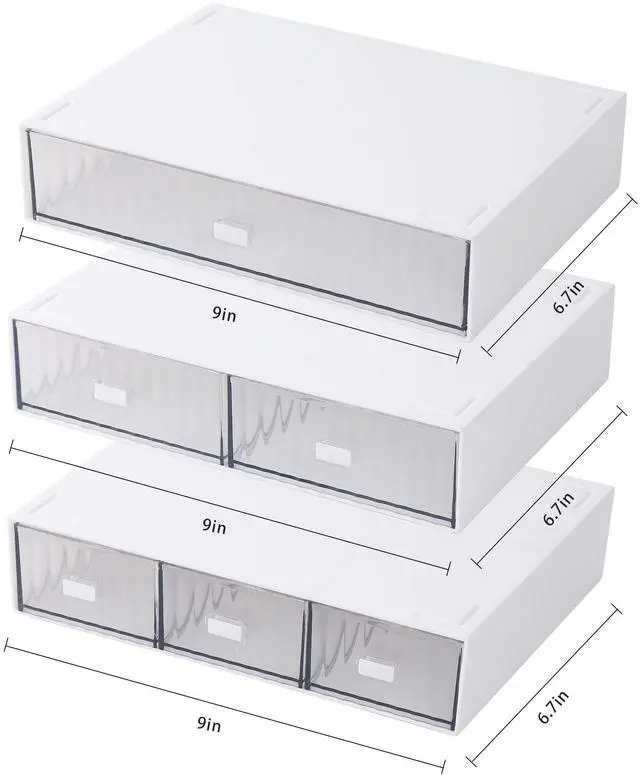 Alt view image 4 of 6 - Desk Organizer Stackable Storage with 6 Drawers Stackable Drawers for Desk Storage, Makeup Storage Accessories, Desktop Accessories with Drawers, White