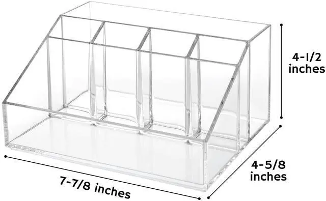 Alt view image 5 of 7 - Stackable Desk Organizer, Clear Pen Pencil Makeup Brush Holder for Desktops and Vanities, 6 Compartment Caddy (Made in USA)