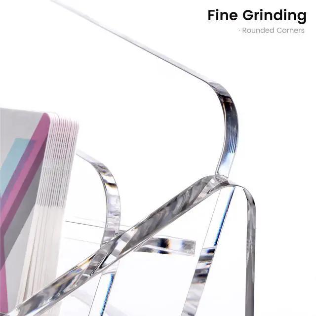 Alt view image 7 of 7 - Business Card Holder for Desk 2 Tier 2 Slots,Creative Acrylic Slanted Business Card Display Stand for Woman and Man,Organize 100 Cards-Clear,1 Pack