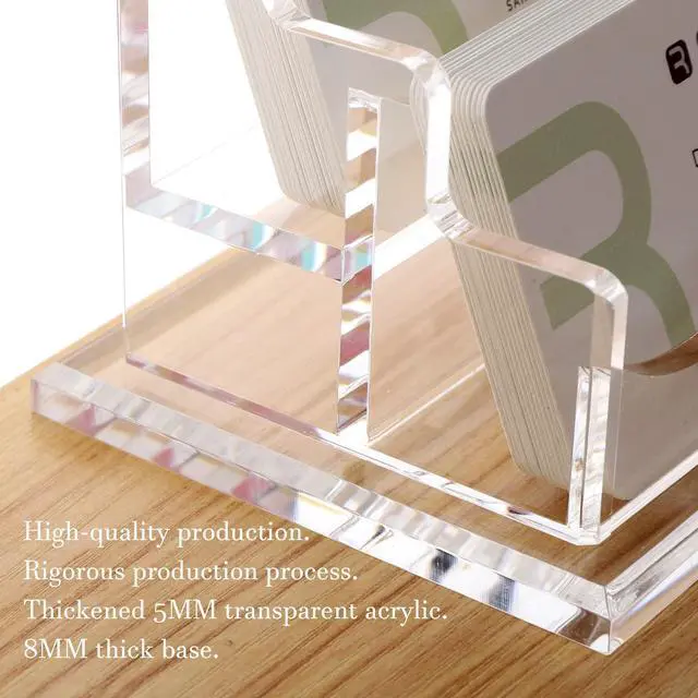 Alt view image 4 of 7 - Acrylic Business Card Holder for Desk-2 Tier 2 Slots, 3.5"×2" Multiple Business Card Holder Organizer for Women Men, 100+ Business Cards for Office Exhibition Home