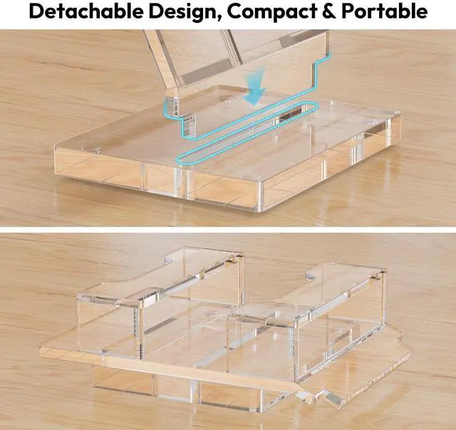 Alt view image 6 of 7 - Acrylic Business Card Holder 2 Slots - Double Capacity Business Card Stand for Desk, 2 Tier Clear Gift Card Display for Office, Event, Exhibition