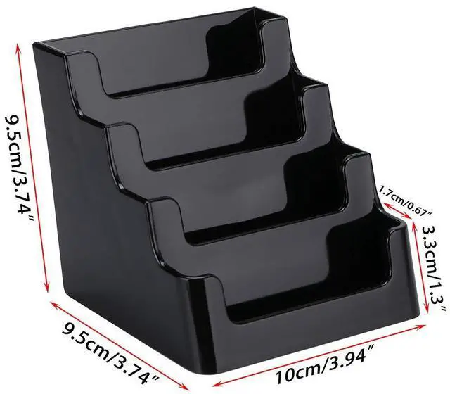 Alt view image 3 of 7 - 2 Packs 4-Tier Acrylic Business card Holder Stand Clear Desktop Index Card Filing Card Holder Diaplay