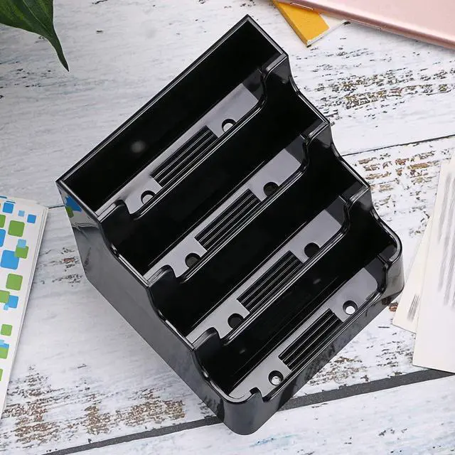 Alt view image 5 of 7 - 2 Packs 4-Tier Acrylic Business card Holder Stand Clear Desktop Index Card Filing Card Holder Diaplay