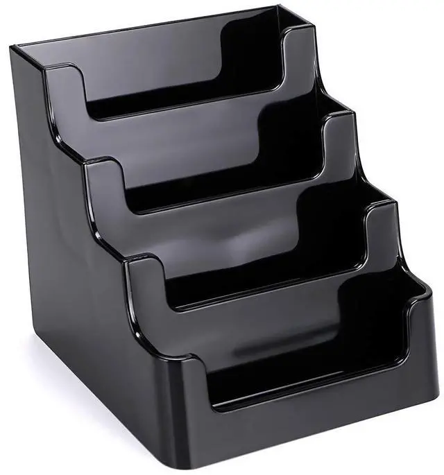 Alt view image 7 of 7 - 2 Packs 4-Tier Acrylic Business card Holder Stand Clear Desktop Index Card Filing Card Holder Diaplay