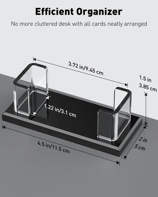 Alt view image 6 of 7 - Acrylic Business Card Holder for Desk 1 Slot Clear Horizontal Business Card Stand for Men & Women Desktop Name Card Display Stand Card Organizer for Office Home Exhibition, 60 Card Capacity