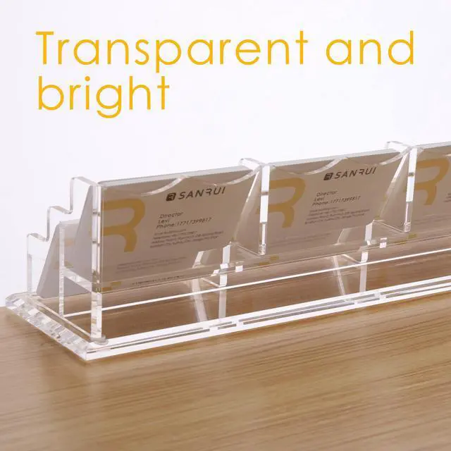 Alt view image 6 of 7 - Acrylic Business Card Display Holder for Desk, Clear Multiple Desktop Business Card Stand Organizer Storage, for Exhibition, Home, Office,2 Tier 6 Pocket, 360 Card Capacity