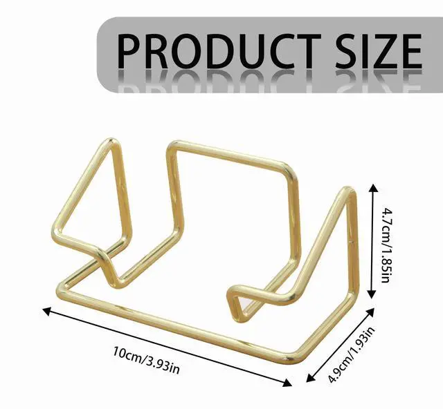 Alt view image 3 of 7 - 2 Pack Gold Metal Business Card Holder for Desk, Card Stand for Office Home | Well-crafted metal wire structure, balanced support prevents tipping, keeps business cards and price tags organized neatly