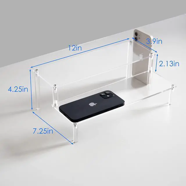 Alt view image 3 of 6 - 2 Pack 2-Tier Clear Acrylic Display Stand Display Shelf for Dessert Jewels Figurines, Clear Cupcake Stand - 2 Pack ( 12" * 6.9" * 4.25" )