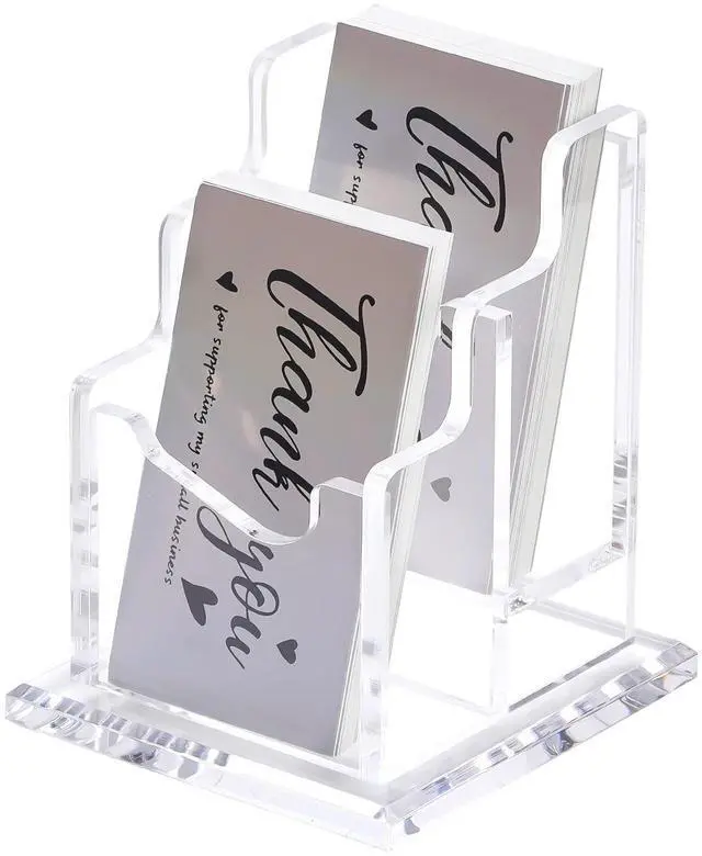 Main image of Acrylic Brochure Holder Business Card Literature Holder Clear Flyer Magazine Pamphlet Display Stand Booklet Desk Mount Trifold Countertop Organizer for Office School Store Exhibition (2 Tier 2 Slots)