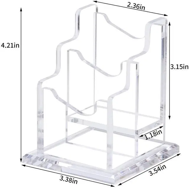 Alt view image 2 of 7 - Acrylic Brochure Holder Business Card Literature Holder Clear Flyer Magazine Pamphlet Display Stand Booklet Desk Mount Trifold Countertop Organizer for Office School Store Exhibition (2 Tier 2 Slots)