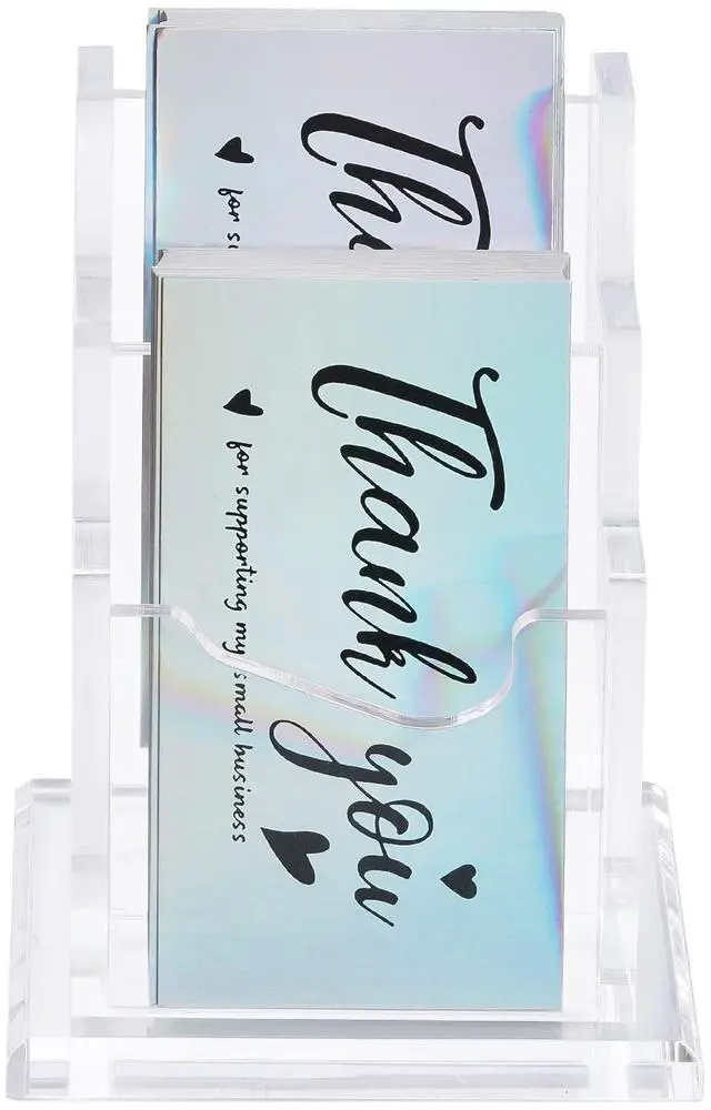 Alt view image 3 of 7 - Acrylic Brochure Holder Business Card Literature Holder Clear Flyer Magazine Pamphlet Display Stand Booklet Desk Mount Trifold Countertop Organizer for Office School Store Exhibition (2 Tier 2 Slots)
