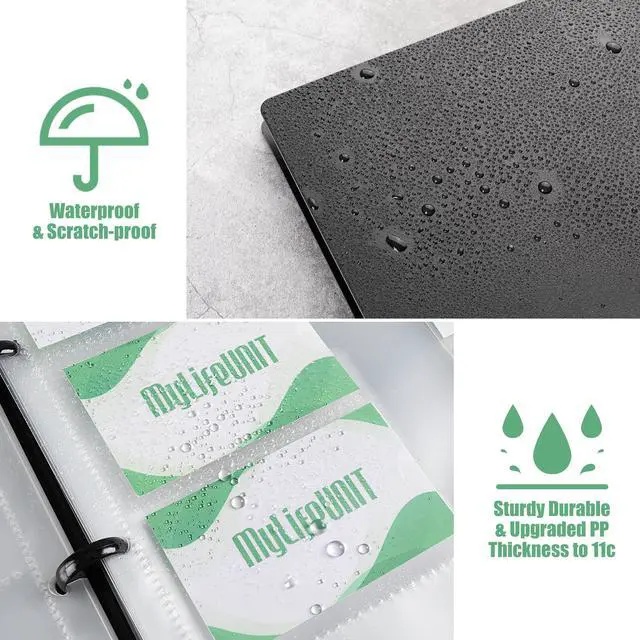 Alt view image 5 of 7 - Business Card Book, Name Card Holder Book with 600 Business Cards Capacity, Credit Card Book File Storage (Black)