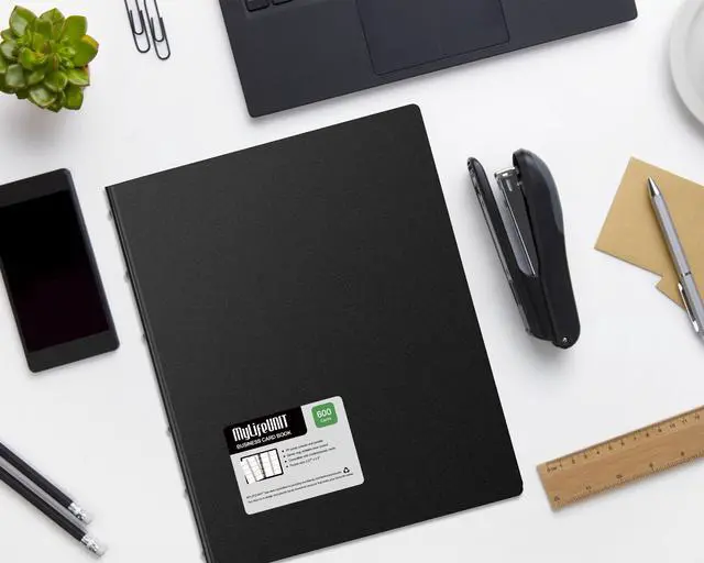 Alt view image 7 of 7 - Business Card Book, Name Card Holder Book with 600 Business Cards Capacity, Credit Card Book File Storage (Black)
