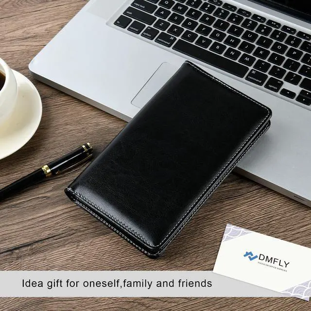 Alt view image 7 of 7 - Leather Professional Business Card Holder Organizer Book - 300 Card Capacity Premium PU Folder with Soft Cover, Name Card Credit Cards Binder for Men/Women, Elegant Black