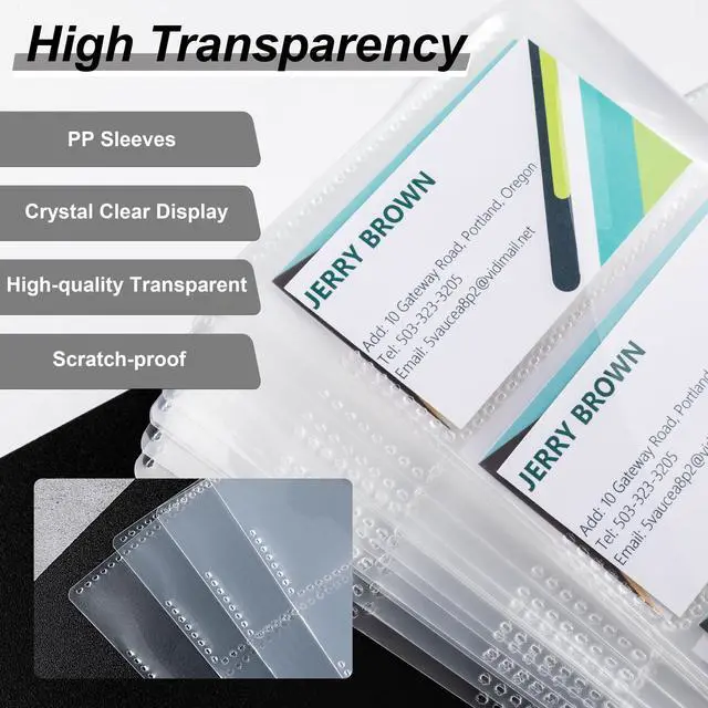 Alt view image 3 of 7 - Business Card Book, Name Card Holder Book with 600 Business Cards Capacity, Credit Card Book File Storage (Grey)