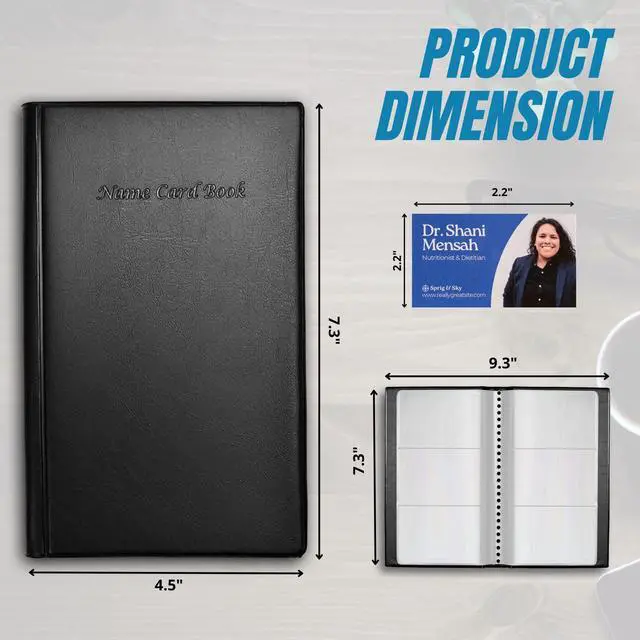 Alt view image 2 of 6 - Professional Business Card Holder/Book with Black Cover, Holds 300 Business Cards