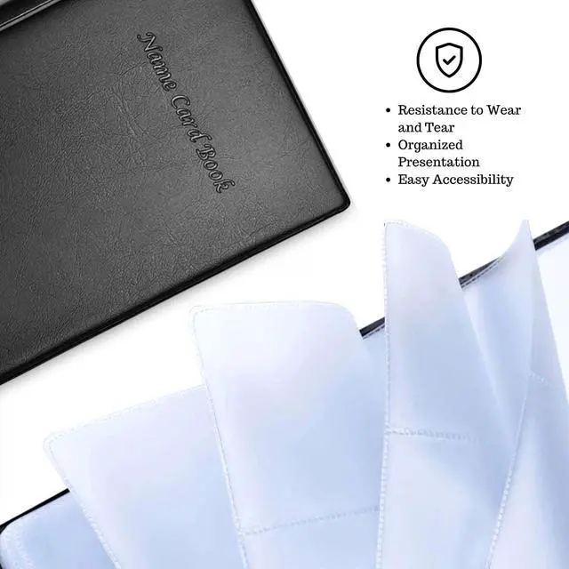 Alt view image 3 of 6 - Professional Business Card Holder/Book with Black Cover, Holds 300 Business Cards