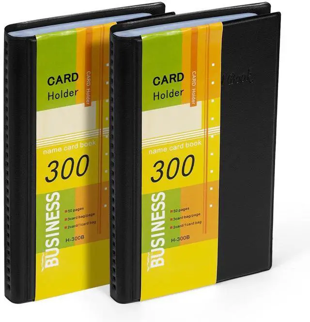 Main image of Business Card Holder Organizer Book - PU Leather, 2 Pack Total For 600 Business Cards